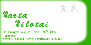 marta milotai business card